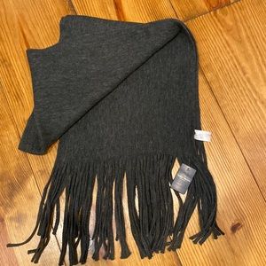 SUPER super soft Lucky Brand scarf, charcoal gray, new with tags, 88” (unisex)